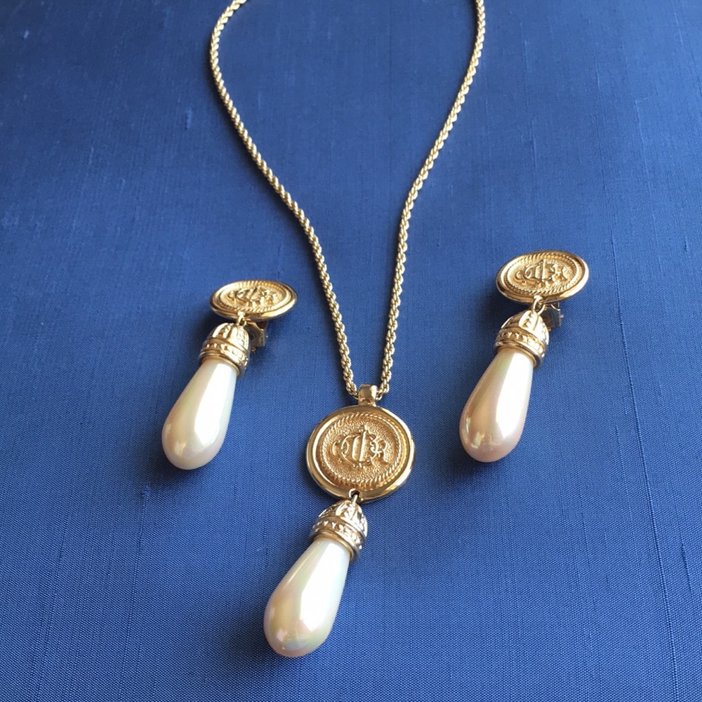 Christian Dior necklace and earrings set